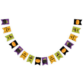 Black Witch Grönt Lila Gult halloween fest Vimplar