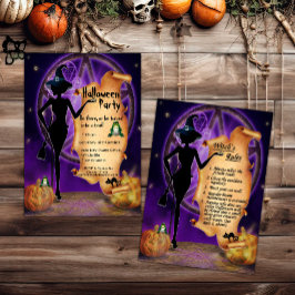 Black Witch Halloween Inbjudningar
