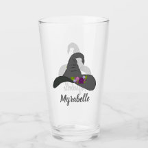 Black Witch Hat med Flowers Personlig