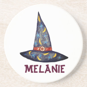 Black Witch Hat,Stars Halloween Underlägg