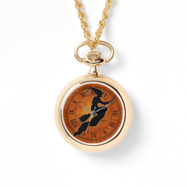 Black Witch - Orange Halloween Armbandsur (Framsida)