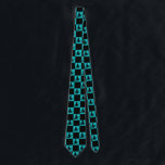 Black Witches Black & Teal Checkered Slips<br><div class="desc">Black Witches Black & Teal Checkered Neck Tie.</div>