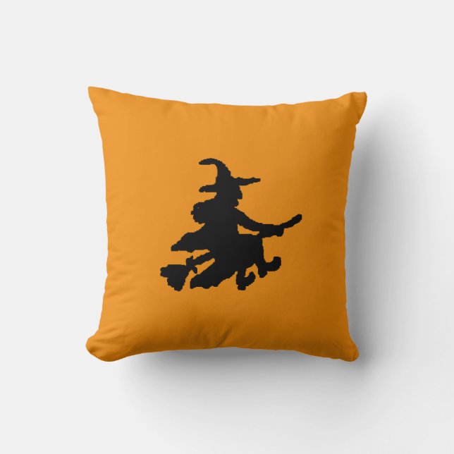 Black Witches on Orange Kudde (Framsida)