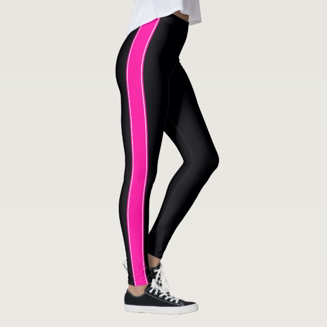 Black with Neon Rosa Rand Leggings (Höger)