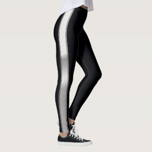 Black with Silver Foil Rand Leggings