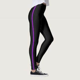 Black with Violet Rand Leggings