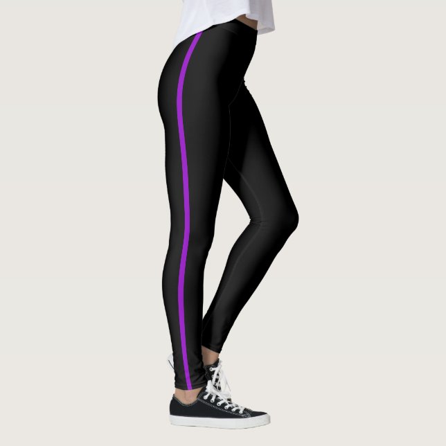 Black with Violet Rand Leggings (Höger)