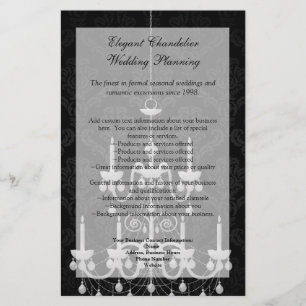Black with White Chandelier Silhouette Flygblad