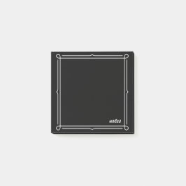 Black with white frame post-it block