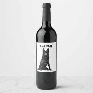 Black Wolf Vinflaska Etikett