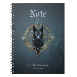 Black wolfs head med piercing blue ögon, anteckningsbok