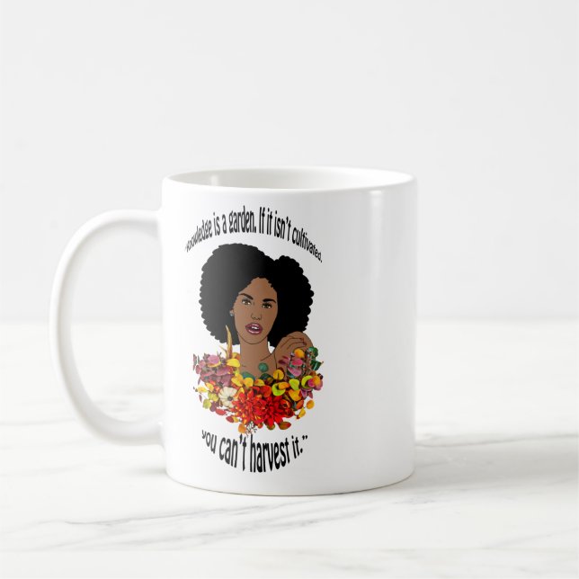 Black Woman African Proverbs citerar Wisdom art Kaffemugg (Vänster)