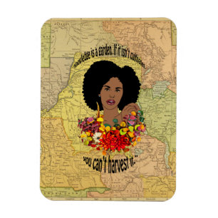 Black Woman African Proverbs citerar Wisdom art Magnet