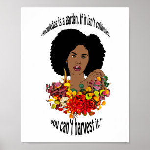 Black Woman African Proverbs citerar Wisdom art Poster