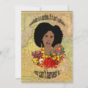 Black Woman African Proverbs citerar Wisdom art Tack Kort