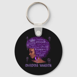 Black Woman Afro African Overdose Warrior Ribbon P Nyckelring