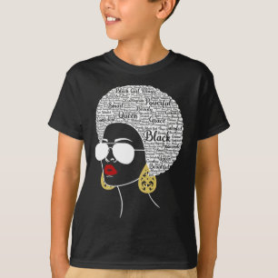 Black Woman Afro American Black History Month Prid T Shirt