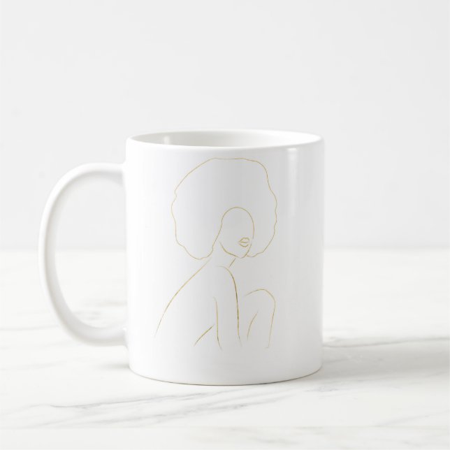 Black Woman Afro Kaffemugg (Vänster)