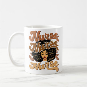 Black Woman Afro Nurse African American Nurse Kaffemugg