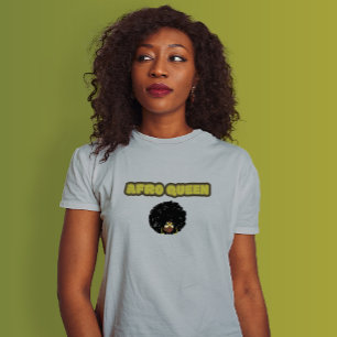 Black Woman - Afro Queen, Grått T-Shirt