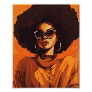 Black Woman Afrocentric Fototryck