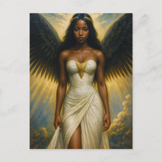 Black Woman Angel With Grecian Aesthetic Vykort