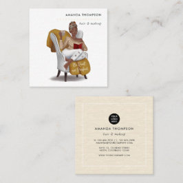 Black Woman Beauty Mode Fyrkantigt Visitkort