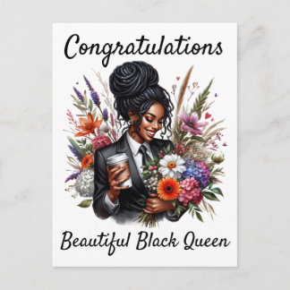 Black woman birthday card helg vykort