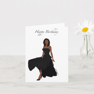 Black Woman Birthday Card Kort