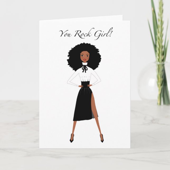 Black Woman Birthday Card Kort (Framsida)