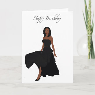 Black Woman Birthday Card Kort