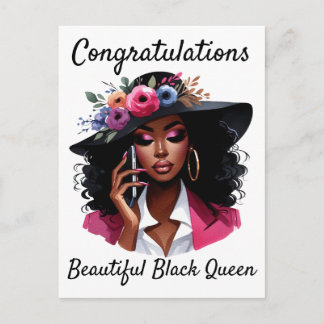 Black woman birthday card vykort