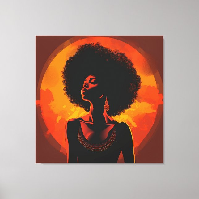 Black Woman Canvas Wall Art (Framsida)