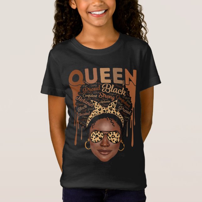 Black Woman Educated Strong Melanin Queen African T Shirt (Framsida)