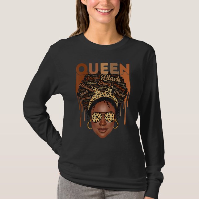 Black Woman Educated Strong Melanin Queen African  T Shirt (Framsida)