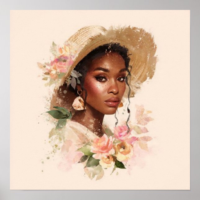 Black Woman Empowerment Art Poster (Framsidan)