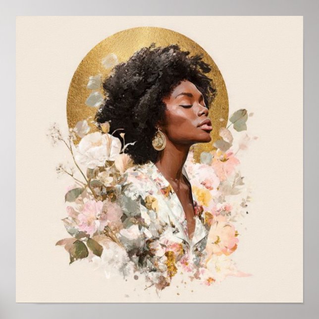 Black Woman Empowerment Art Poster (Framsidan)