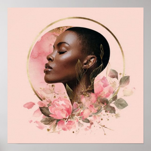 Black Woman Empowerment Art Poster (Framsidan)