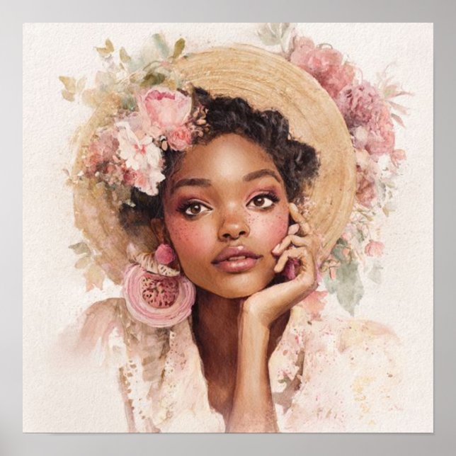 Black Woman Empowerment Art Poster (Framsidan)