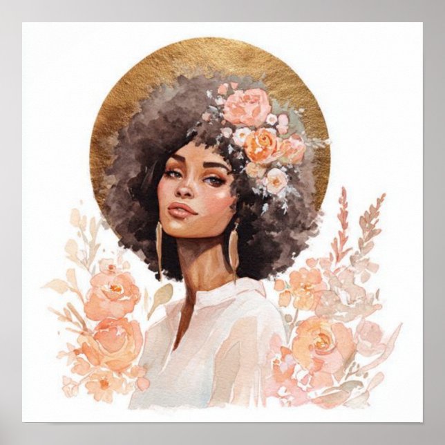 Black Woman Empowerment Art Poster (Framsidan)