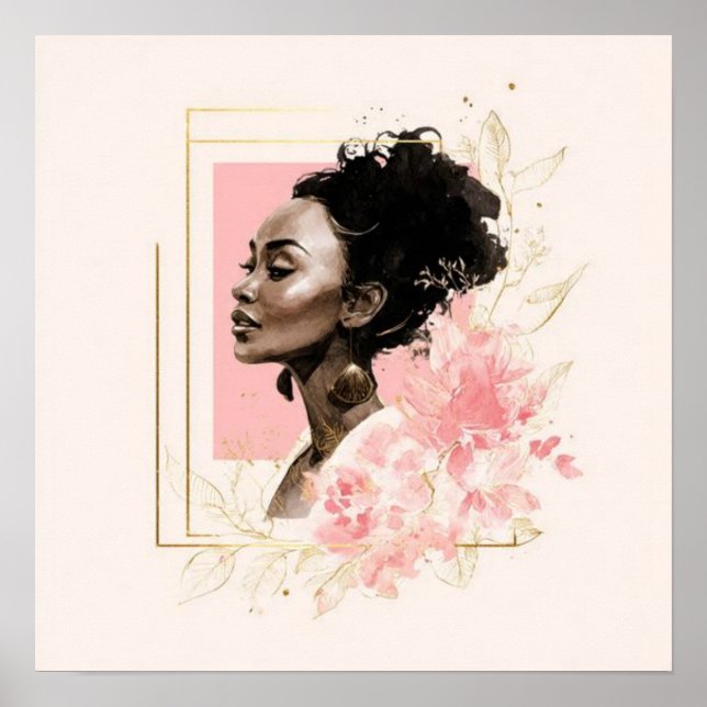 Black Woman Empowerment Art Poster (Framsidan)