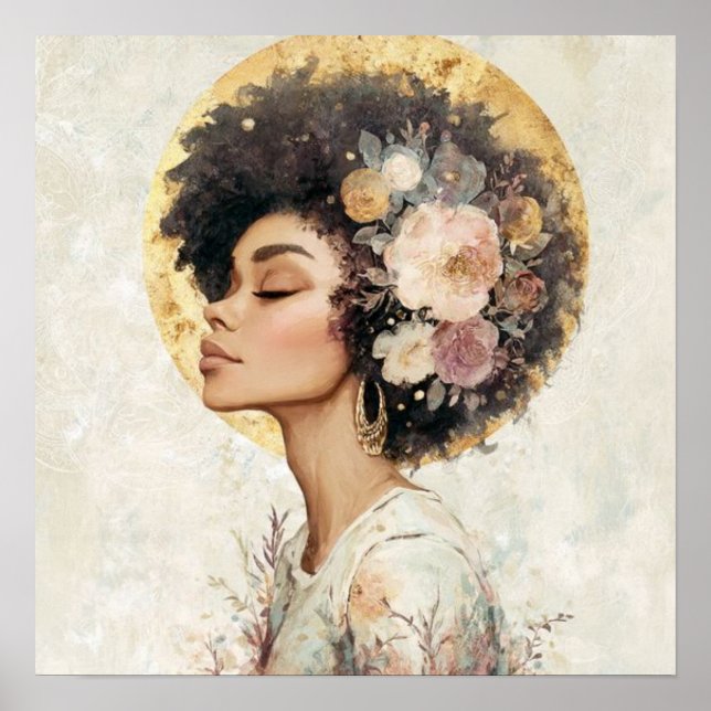 Black Woman Empowerment Art Poster (Framsidan)