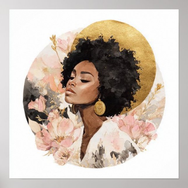 Black Woman Empowerment Art Poster (Framsidan)