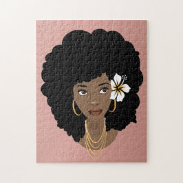 Black Woman, Flower in her Hair, Rosa Pussel