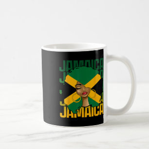 Black Woman Girl Lycklig Independence day Jamaica Kaffemugg