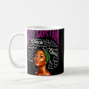Black Woman Gud säger att jag är afrikansk amerika Kaffemugg