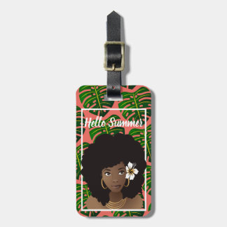 Black Woman, Hej Summer, Tropical Löv, Coral Bagagebricka