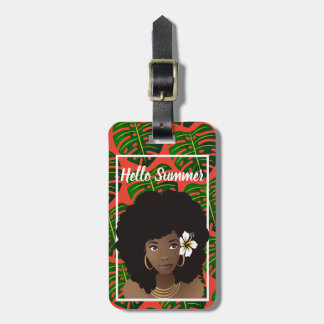 Black Woman, Hej Summer, Tropical Löv, Red Bagagebricka