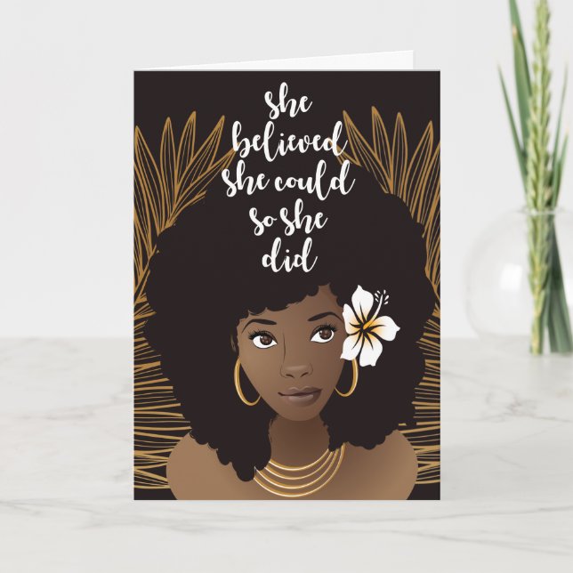 Black Woman, hon trodde att hon kunde, Studenten Kort (Framsida)