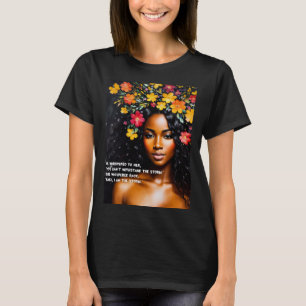 Black Woman I är Storm Blommigt Watercolor Art T Shirt